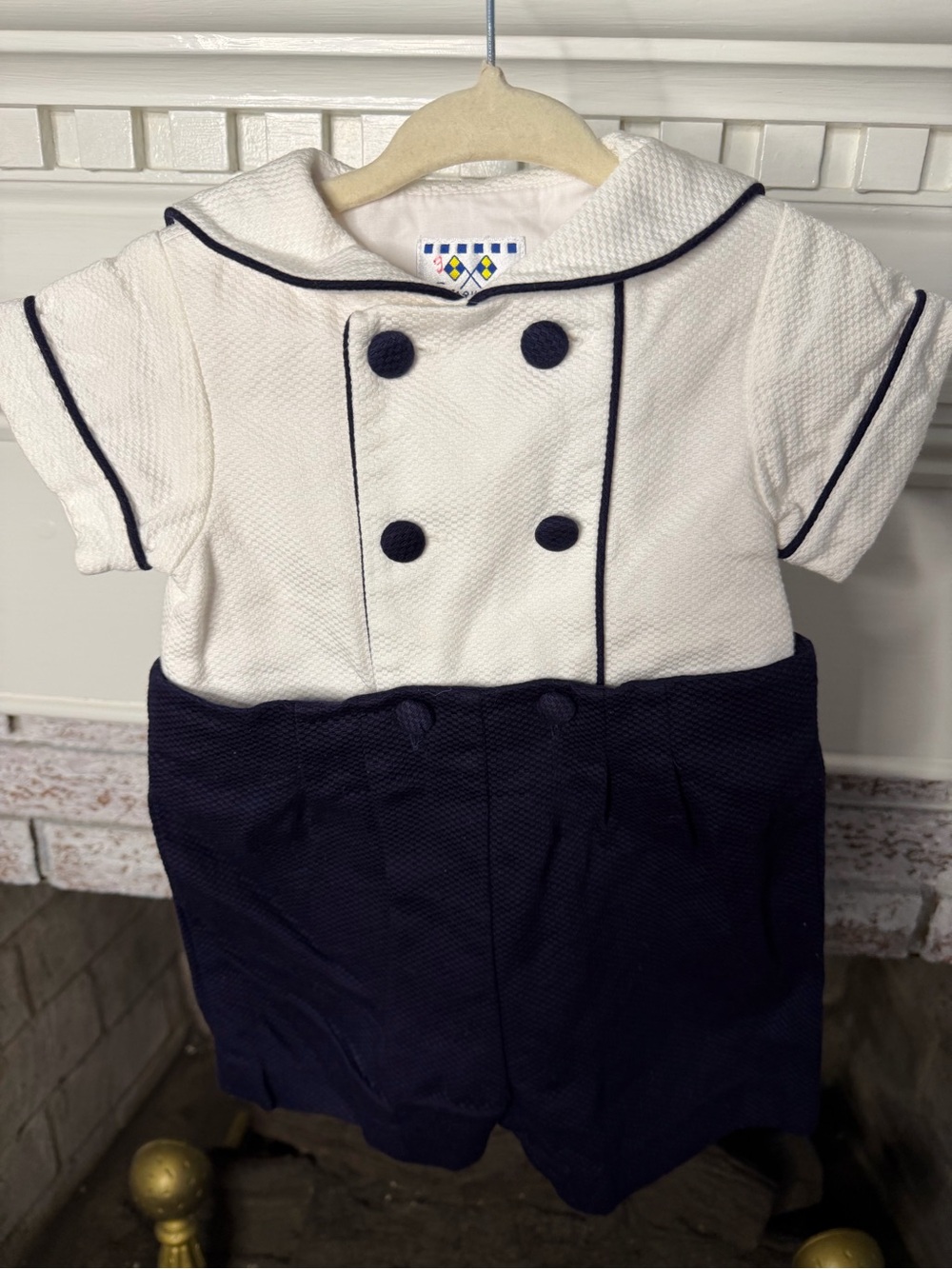 Florence Eiseman White and Navy Sailor One-Piece